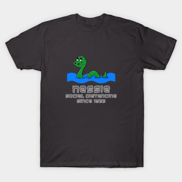 Nessie Social Distancing T-Shirt by marengo